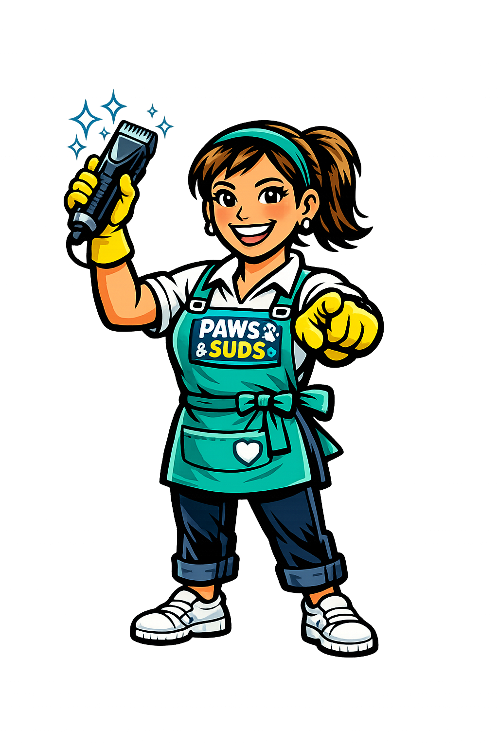 Sarah — your Paws & Suds groomer, click to call